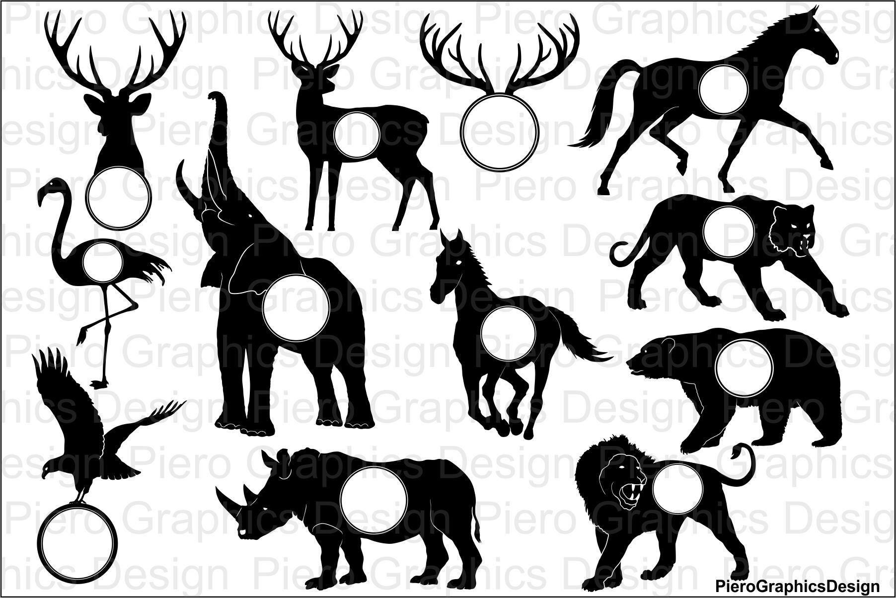 Animals for Monogram SVG files for Silhouette Cameo and Cricut. By