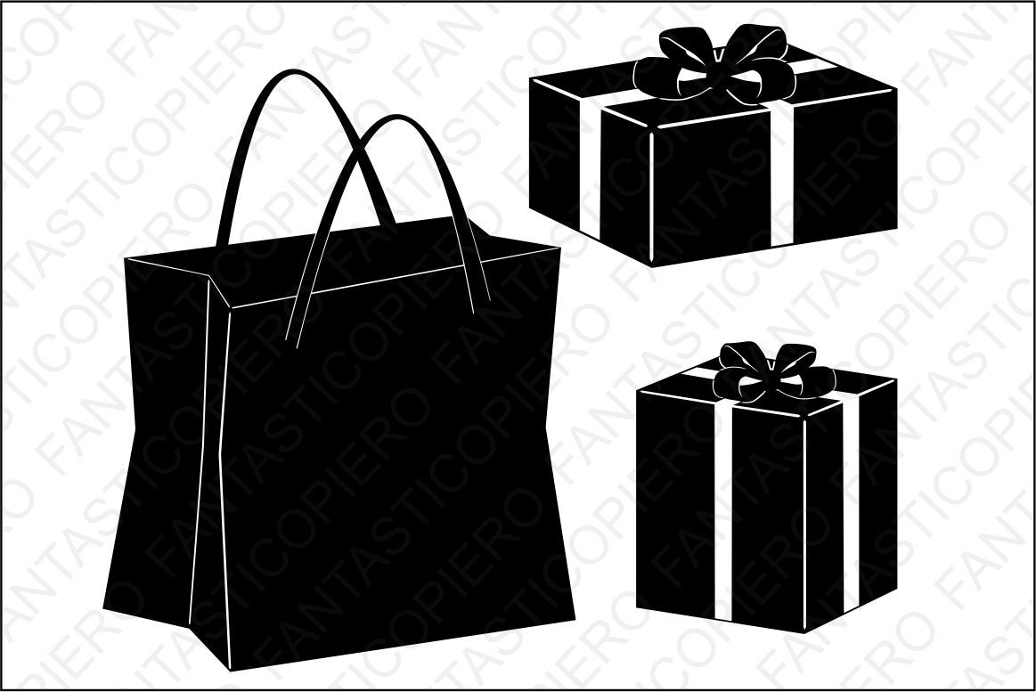 Shopping Bag Svg And Present Svg Files For Silhouette Cameo And Cricut By Fantasticopiero Thehungryjpeg Com