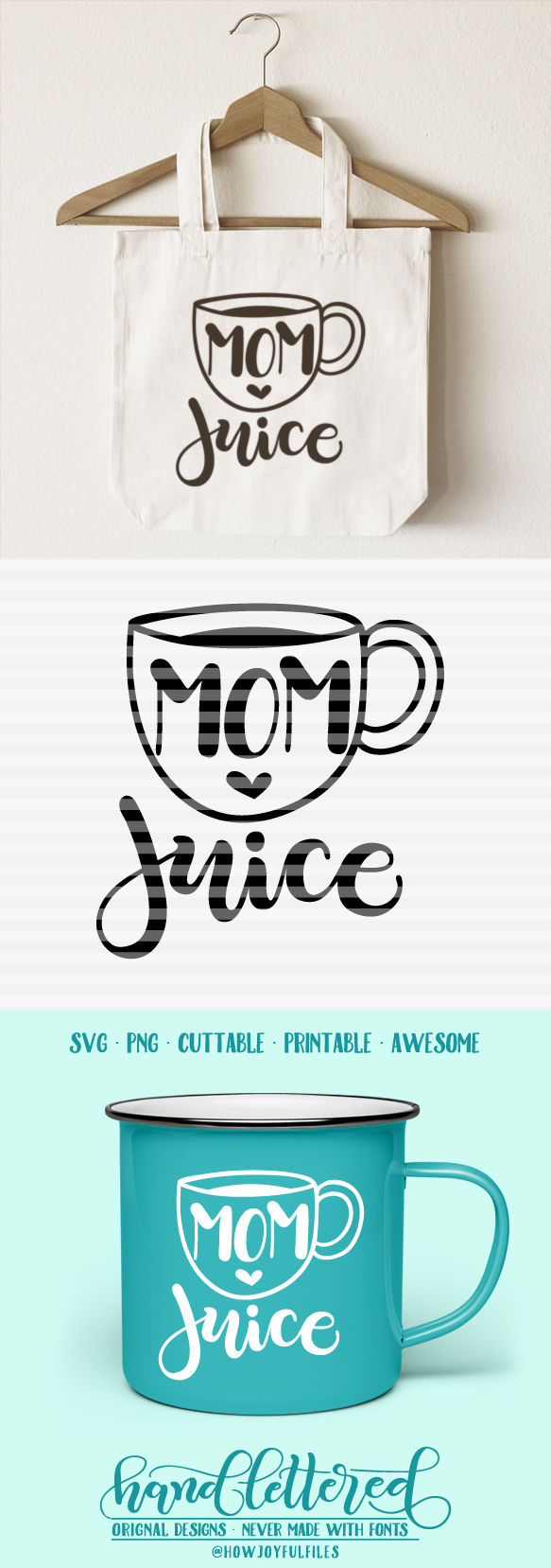 Download Mom juice - coffee - SVG - DXF - PDF - hand drawn lettered ...