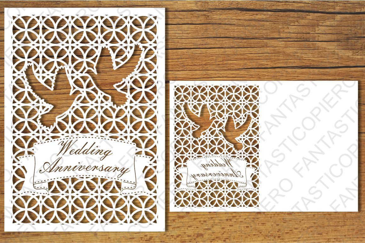 Wedding Anniversary and Greeting Card blank SVG files. By ...