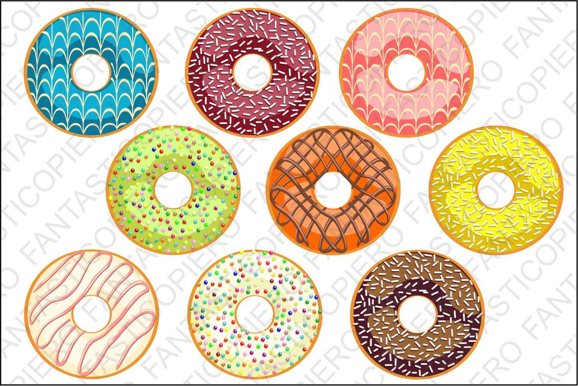 Download Donut Clip Art Doughnut Clipart Jpg Files And Png Files By Pierographicsdesign Thehungryjpeg Com