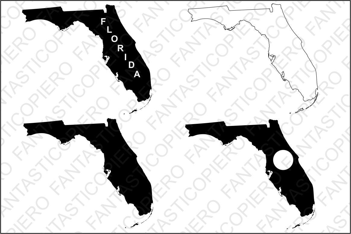 Florida Map Svg Files For Silhouette Cameo And Cricut By Pierographicsdesign Thehungryjpeg Com