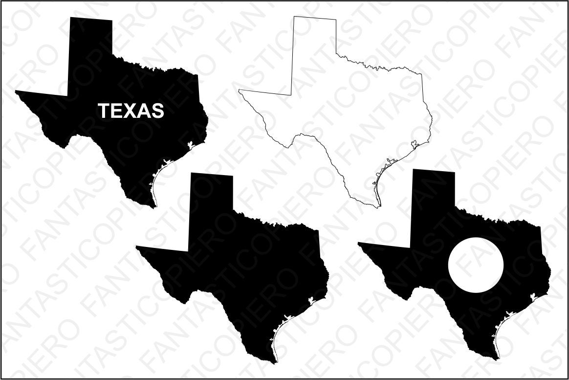 Texas map SVG files for Silhouette Cameo and Cricut. By FantasticoPiero