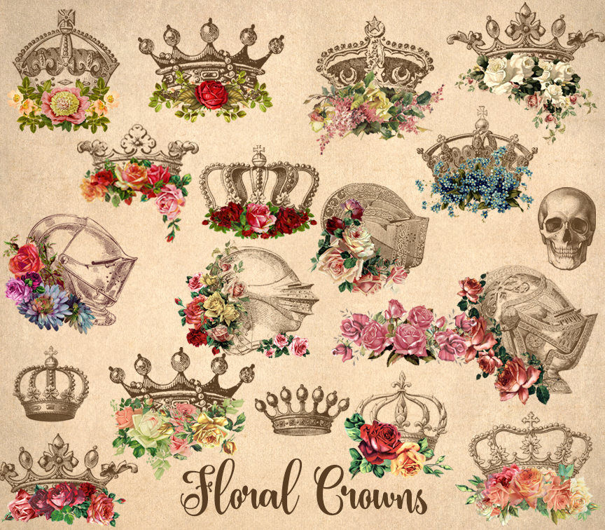 Floral Crowns Clipart By Digital Curio | TheHungryJPEG.com