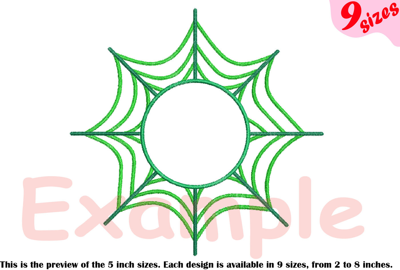 Spider Web Circle Embroidery Design Outline Frame Halloween 208b By Hamhamart Thehungryjpeg Com