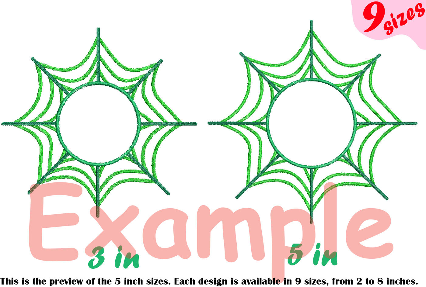 Spider Web Circle Embroidery Design Outline Frame Halloween 208b By Hamhamart Thehungryjpeg Com