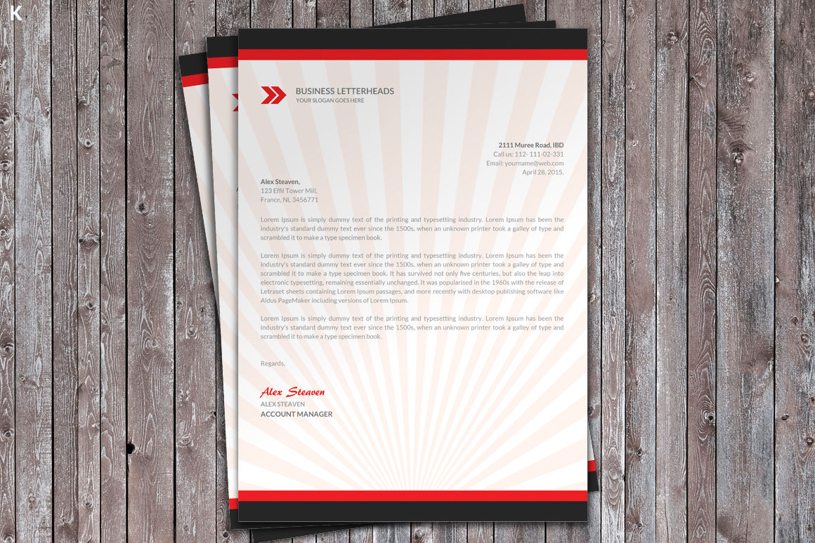 Corporate Business Letter Head Template By Ayme Designs Thehungryjpeg Com