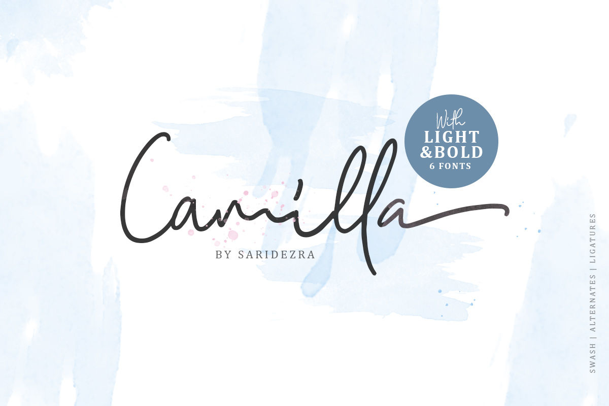 Camilla Signature Script 6 Fonts By Saridezra Thehungryjpeg Com