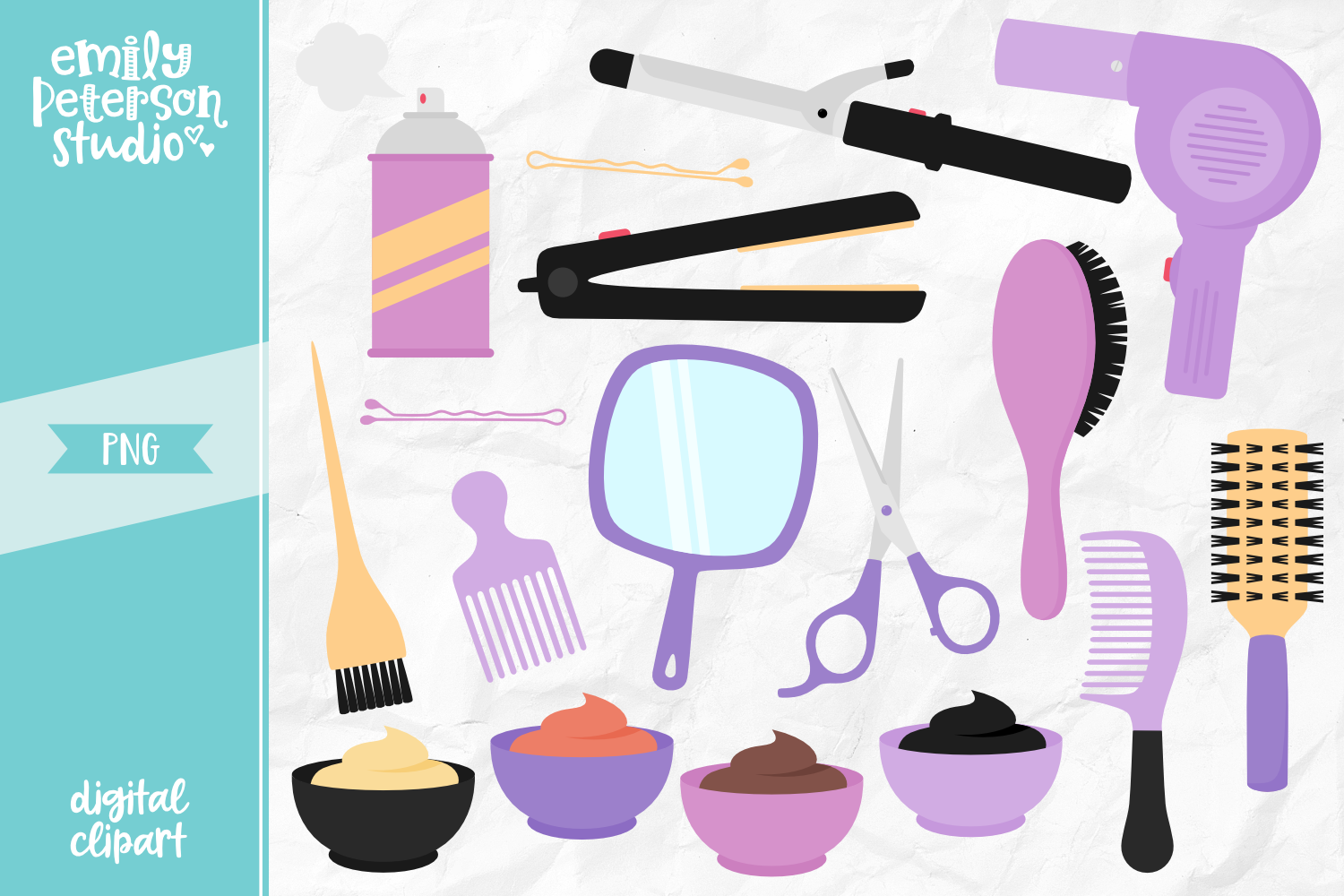 Hair Stylist Clipart By Emily Peterson Studio Thehungryjpeg Com
