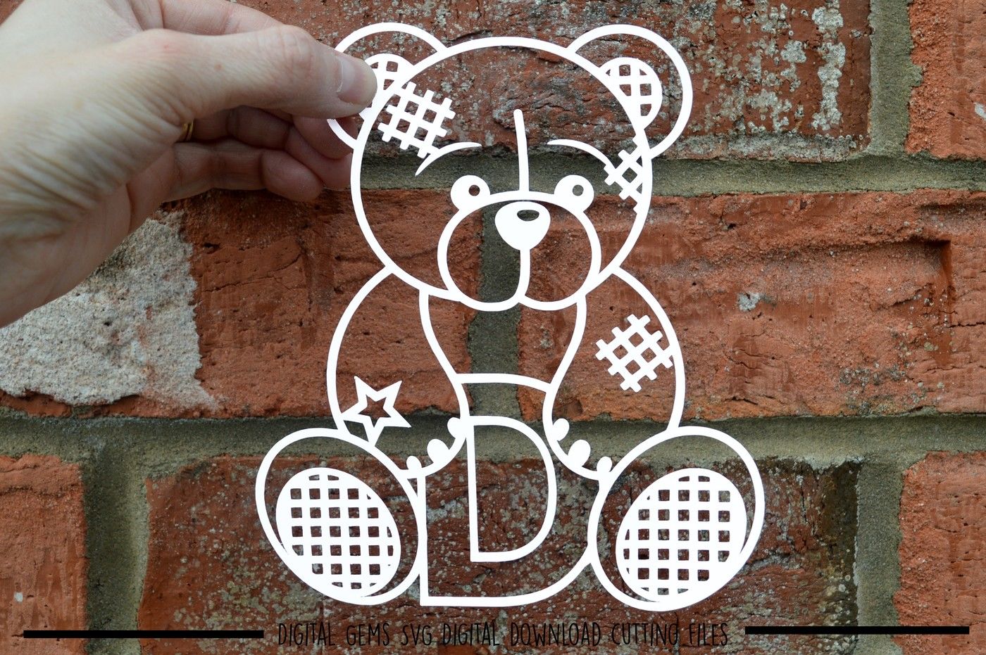 Teddy Bear Letter D Paper Cut Svg Dxf Eps Files By Digital Gems Thehungryjpeg Com