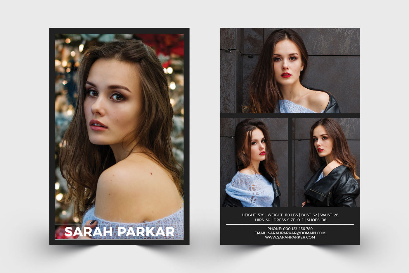 Model Comp Card Template By Designscozy  TheHungryJPEG.com With Free Model Comp Card Template Psd