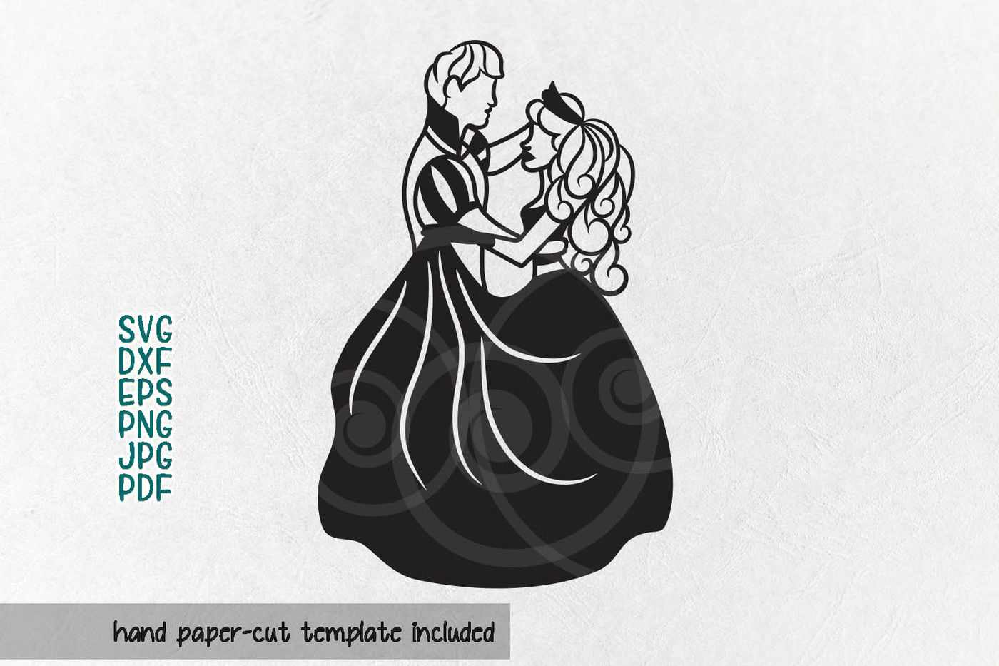 Download Cinderella papercutting template, bride and groom svg ...