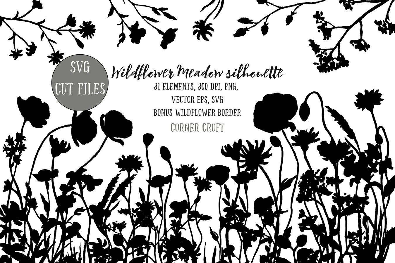 Download Wild Flower Meadow Png Svg Eps By Cornercroft Thehungryjpeg Com