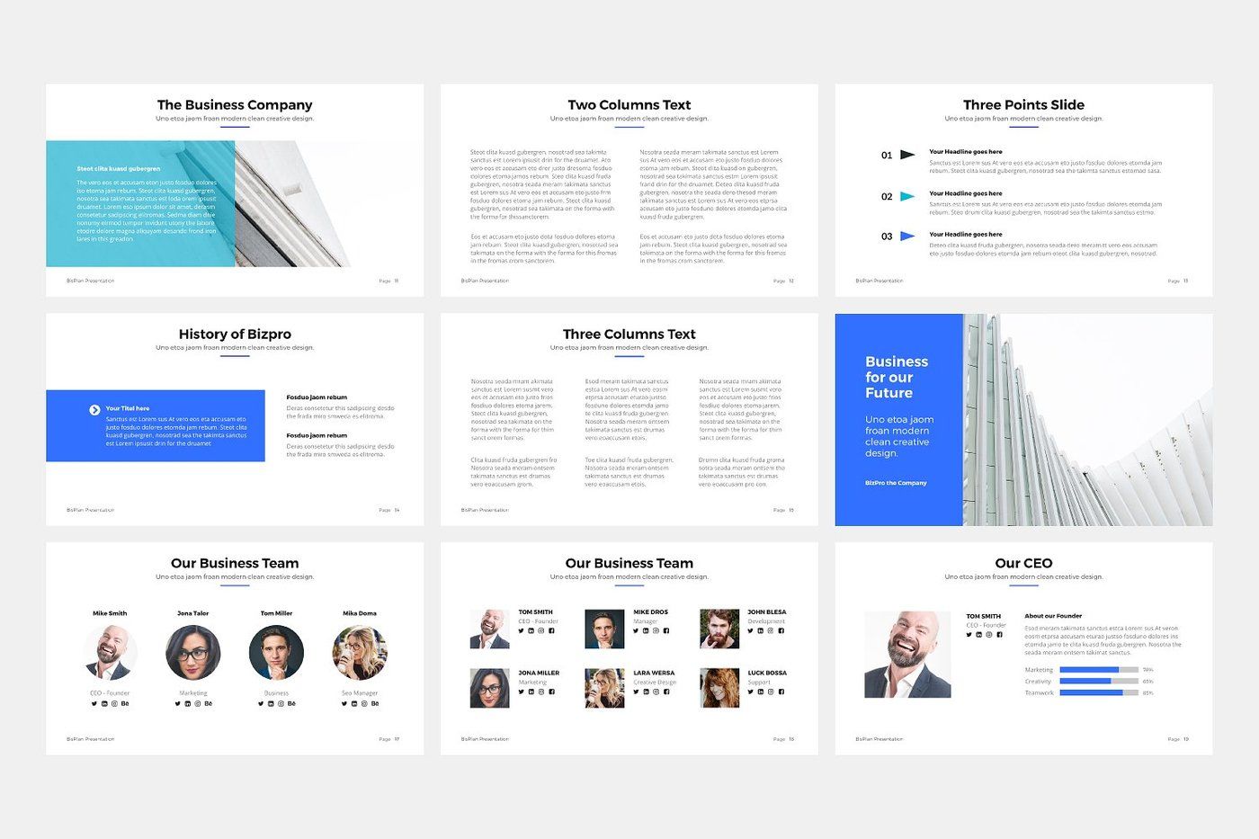 Bizpro Powerpoint Business Template By Pixasquare Thehungryjpeg Com