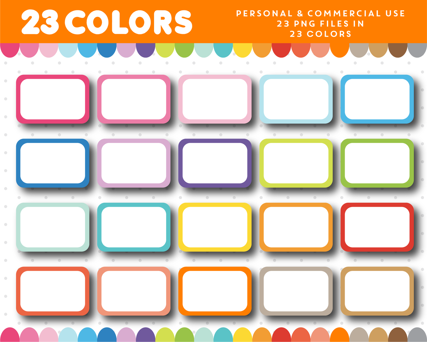 Half box clipart in rainbow colors, CL-987 By JS Digital Paper ...