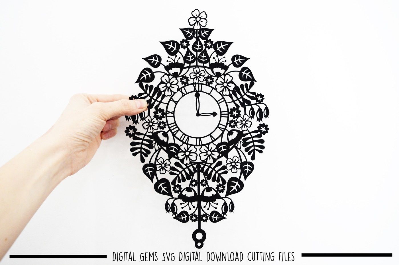 Download Clock Paper Cut Svg Dxf Eps Files By Digital Gems Thehungryjpeg Com