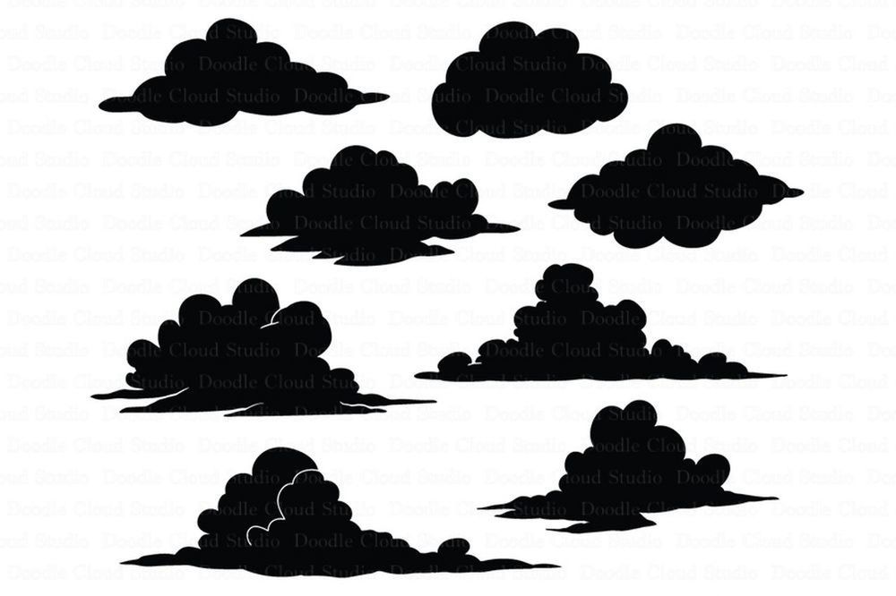 Download Clouds SVG files for Silhouette Cameo and Cricut By Doodle ...