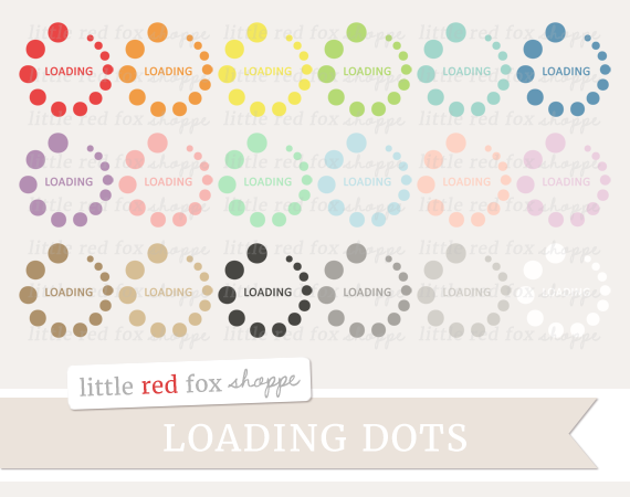 Loading Dots Clipart By Little Red Fox Shoppe Thehungryjpeg Com