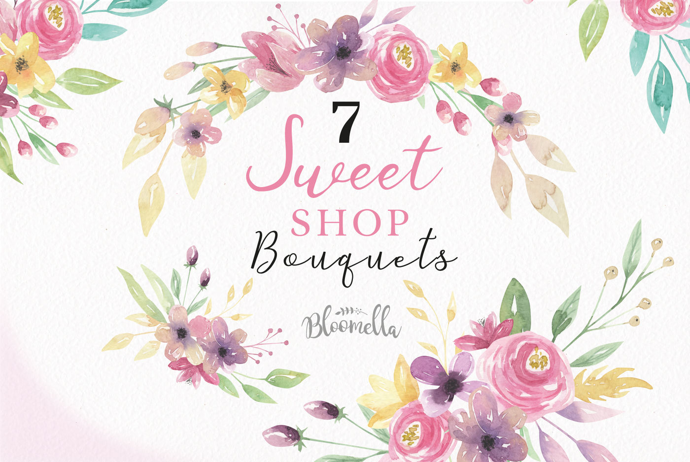 Sweet Shop Floral Bouquet Clipart Pink Purple Flower Arrangements By