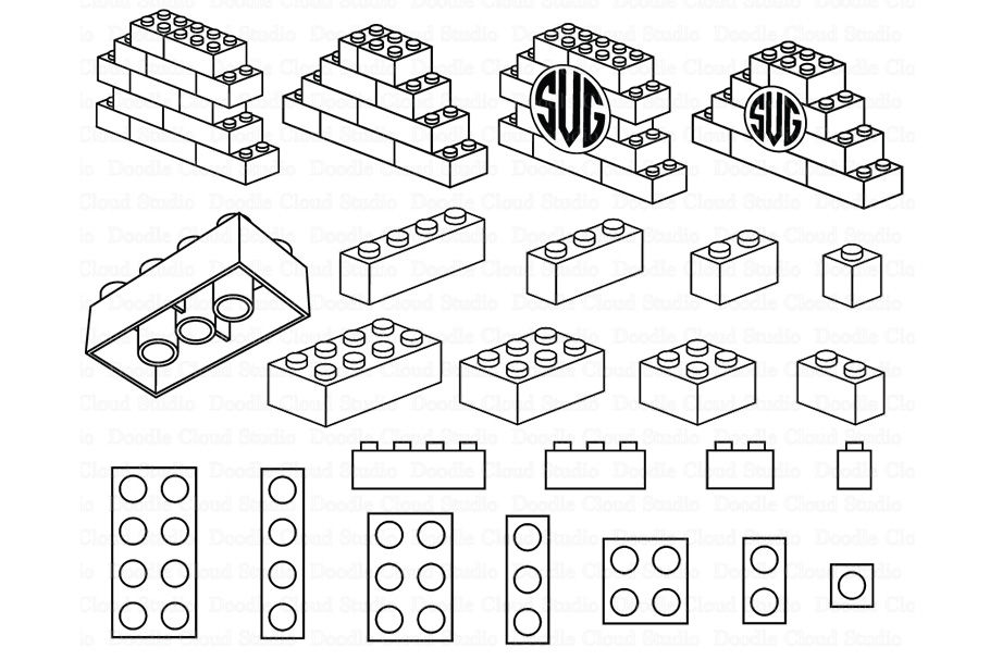 Building Blocks Svg Plastic Bricks Svg Bricks Monogram Svg By Doodle Cloud Studio Thehungryjpeg Com