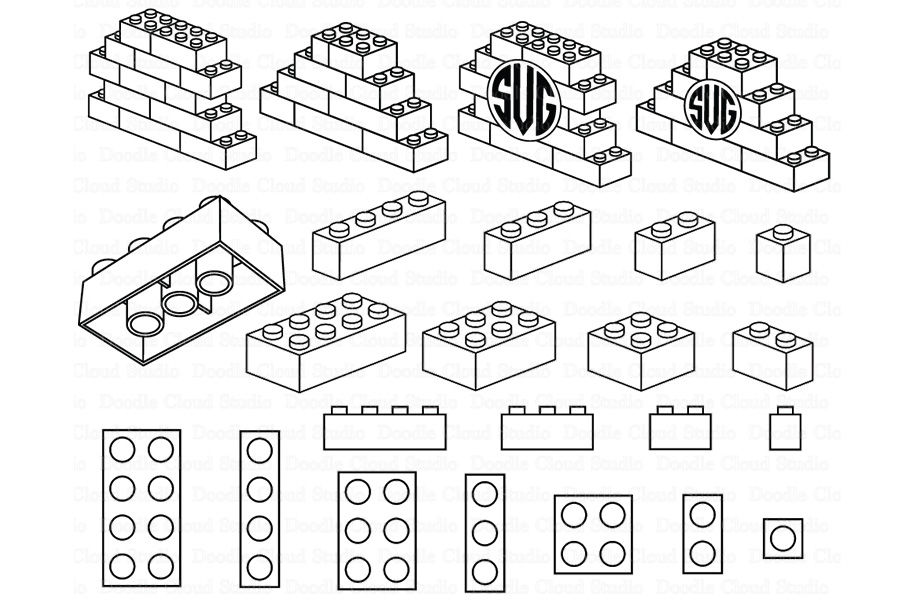 Silhouette Lego Block Svg