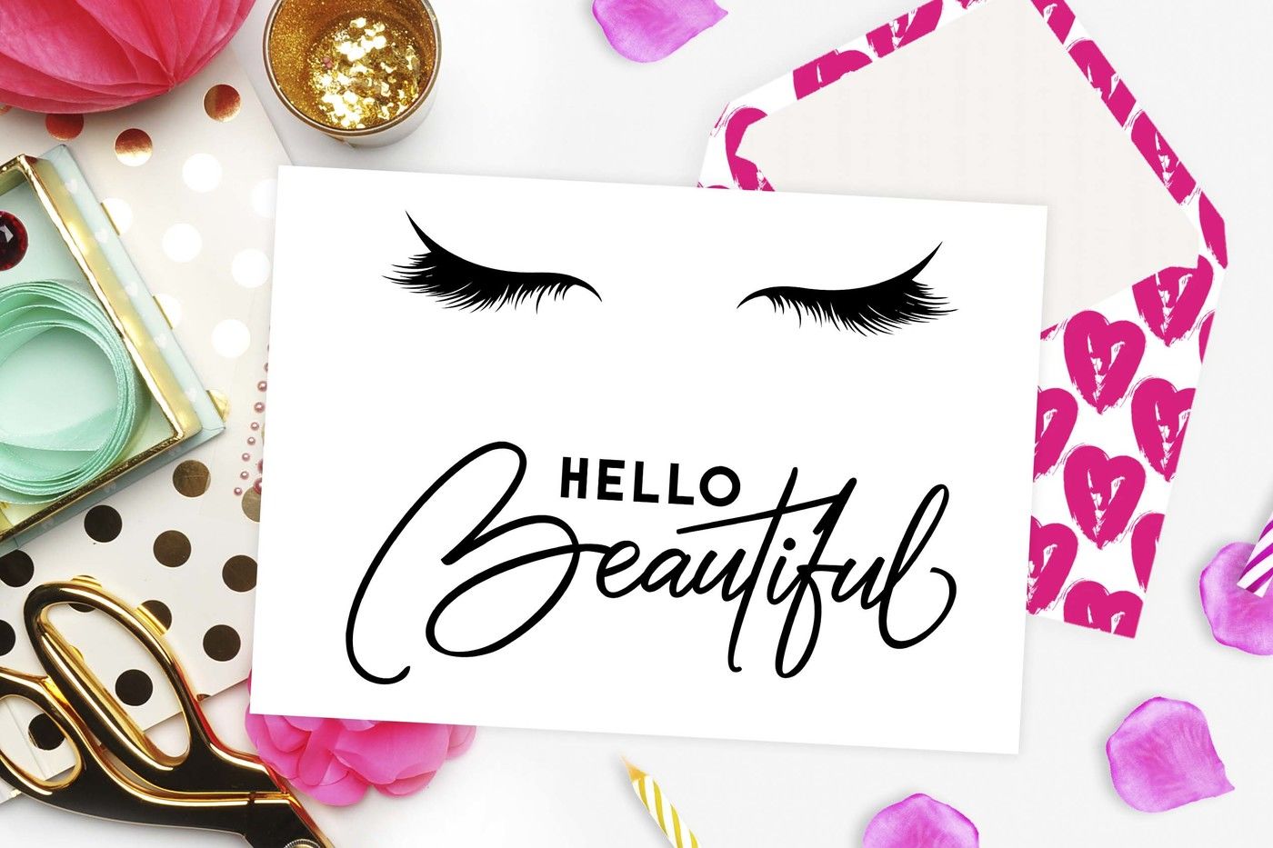 Download Hello beautiful Lashes SVG DXF EPS By TheBlackCatPrints ...