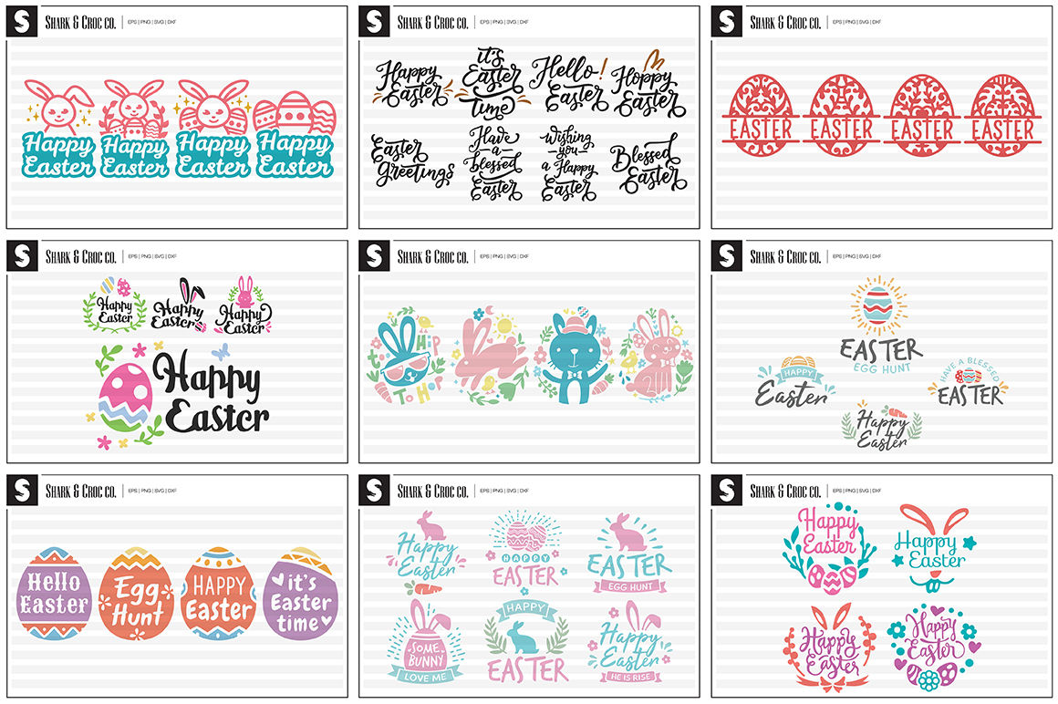 Download The Easter SVG Bundle By Shark&Croc co. | TheHungryJPEG.com