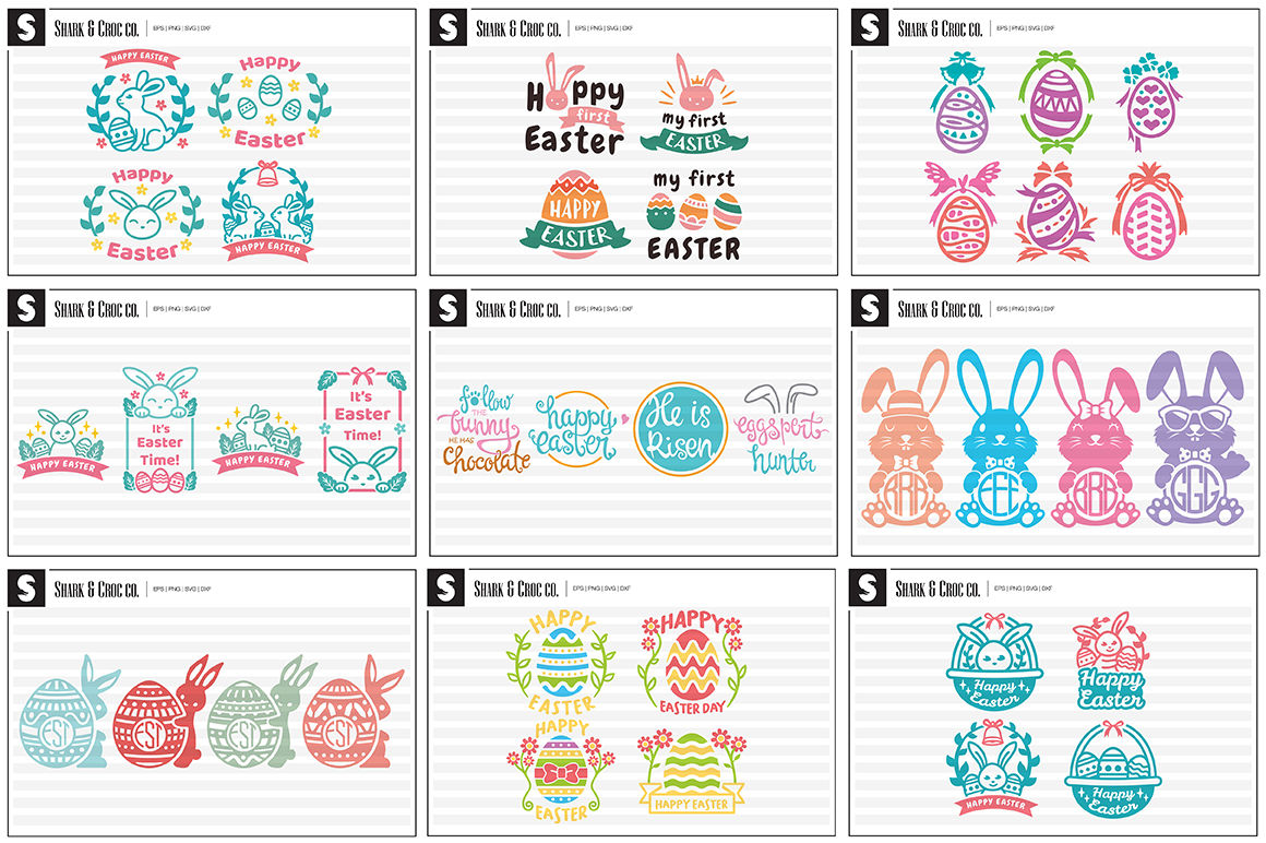 Download The Easter SVG Bundle By Shark&Croc co. | TheHungryJPEG.com