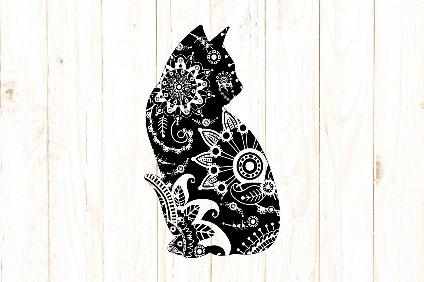 Mandala Layered Cat Svg - Free SVG Cut File