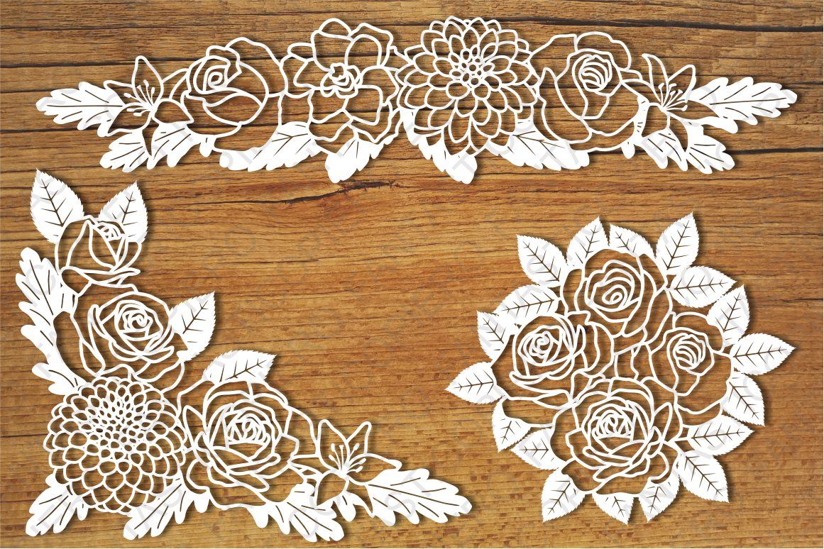 Floral Decorations SVG files for Silhouette Cameo and Cricut. By