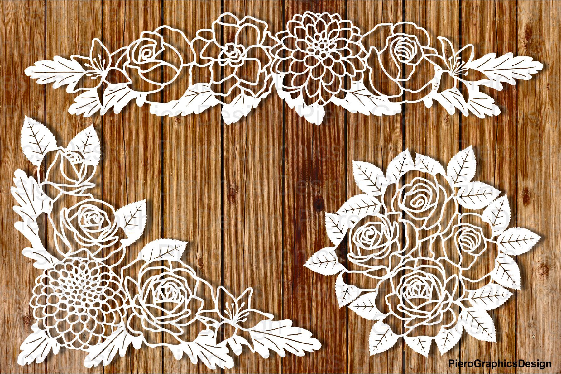 Floral Decorations SVG files for Silhouette Cameo and Cricut. By ...