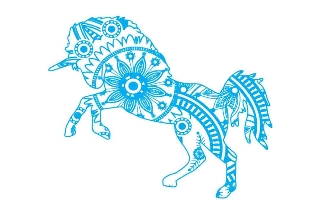 Download Mandala unicorn SVG DXF EPS PNG AI By twelvepapers | TheHungryJPEG.com