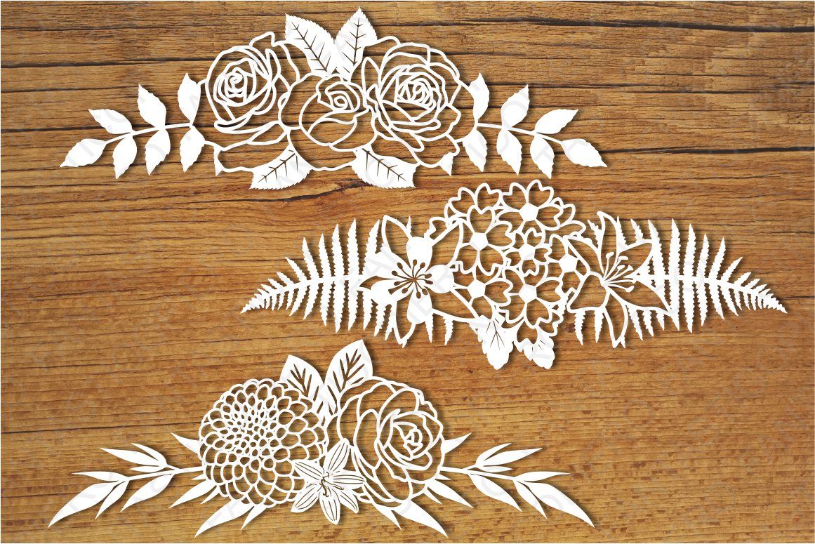 Floral Decorations set 2 SVG files for Silhouette Cameo and Cricut. By ...