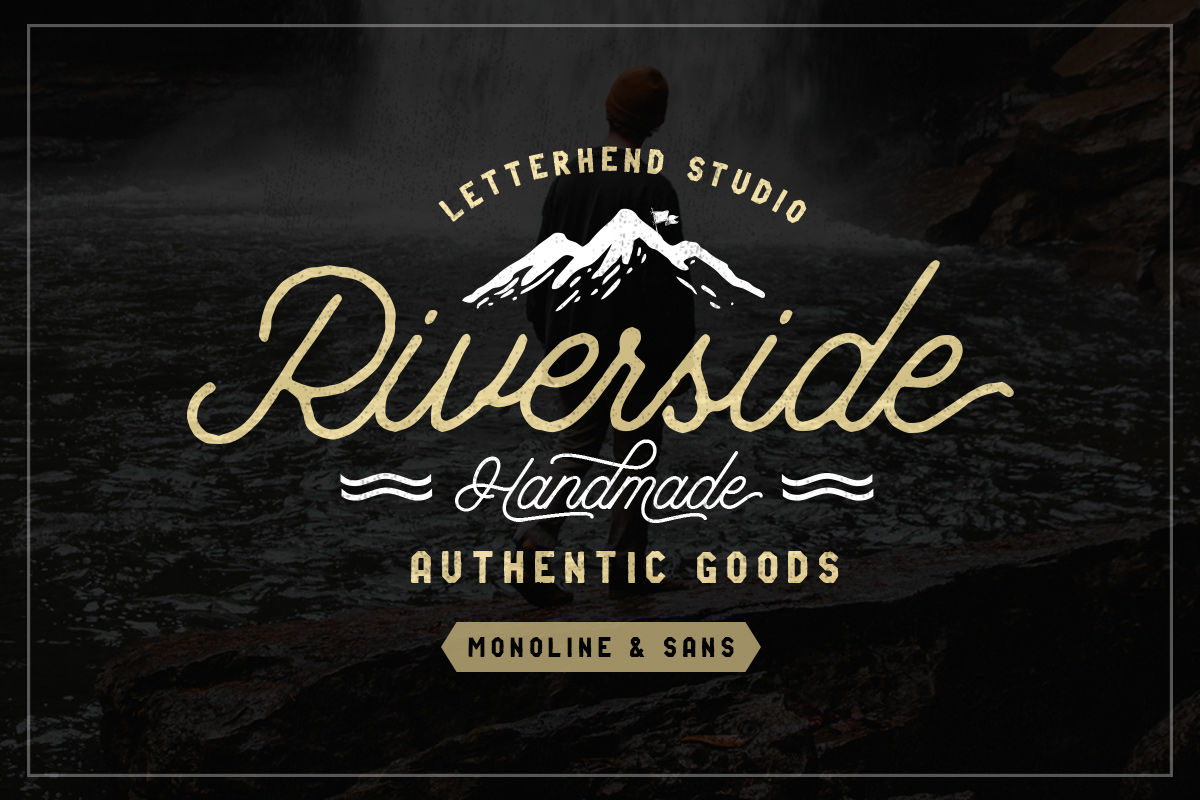Riverside Monoline Script By Letterhend Thehungryjpeg Com