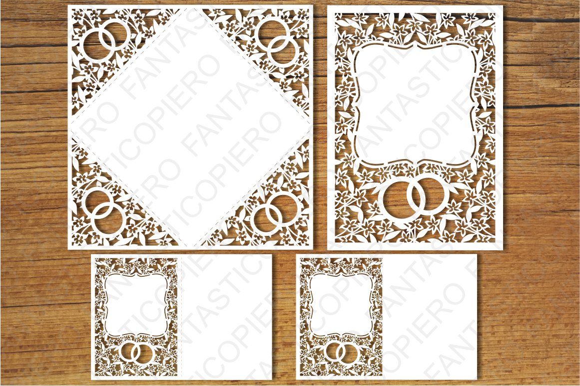 Download Wedding Invitation (set5) SVG files for Silhouette Cameo ...