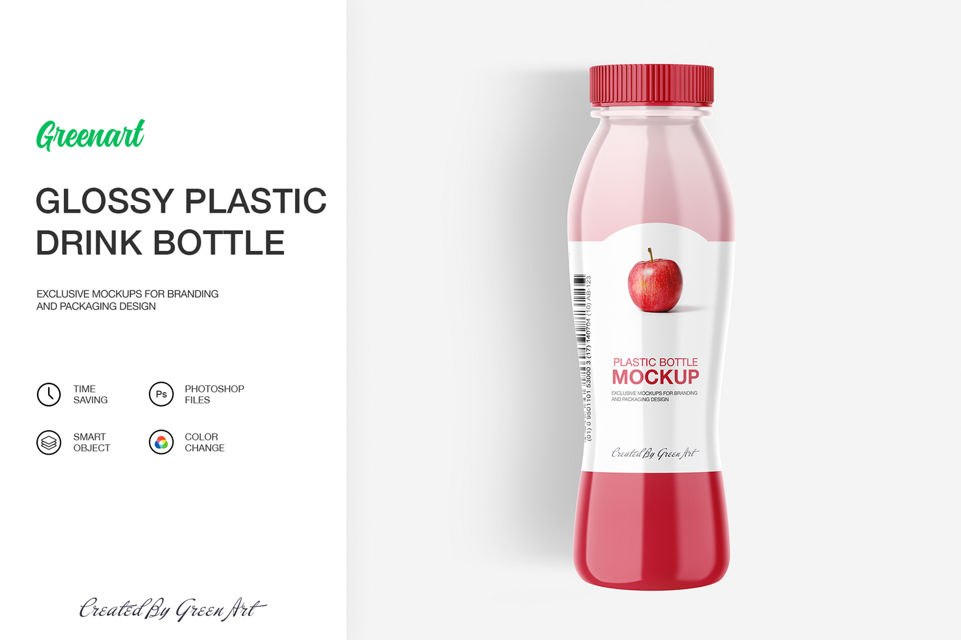 Download Glossy Plastic Bottle Mockup By Green Art Thehungryjpeg Com