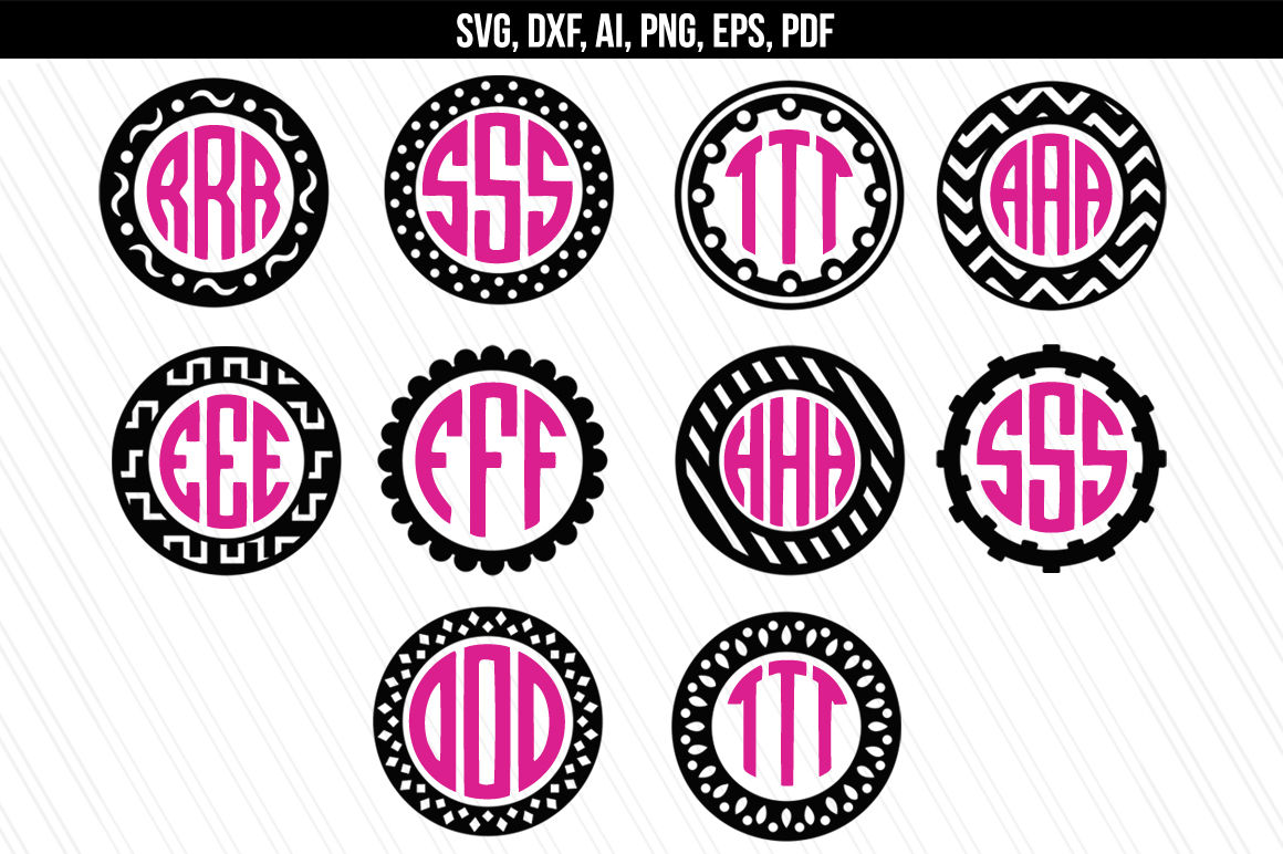 Download Circle Monogram svg dxf cut files By AivosDesigns | TheHungryJPEG.com