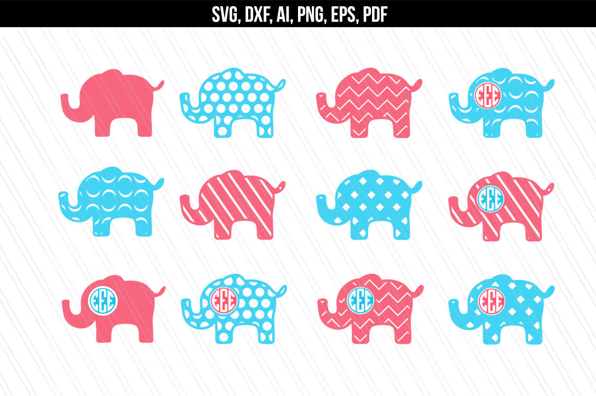 Elephant Svg Dxf Cutting Files Vector By Aivosdesigns Thehungryjpeg Com