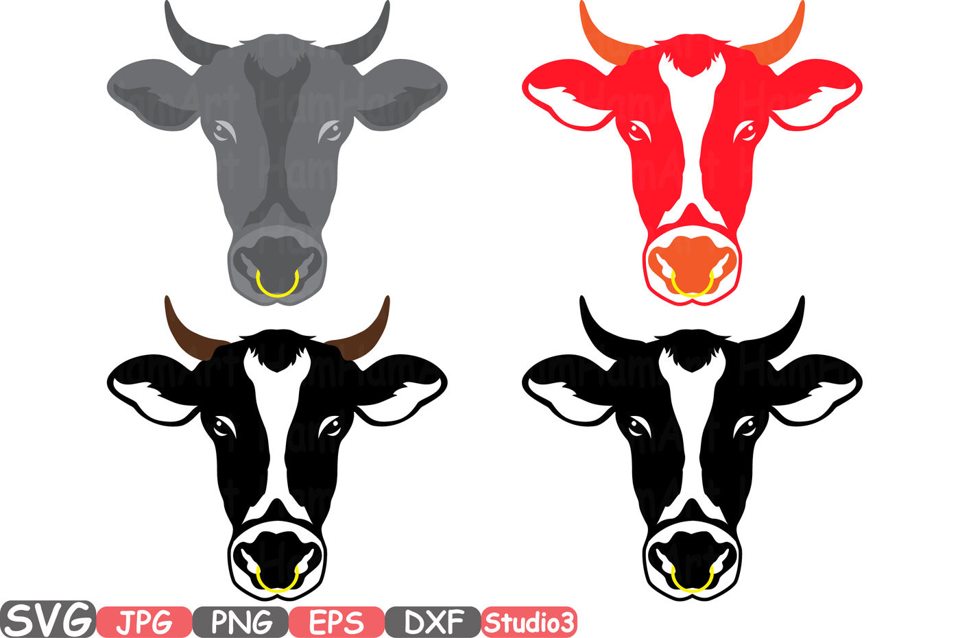 Cow Head Horns Silhouette Svg Cowboy Bull Buffalo Boho Farm 769s By Hamhamart Thehungryjpeg Com