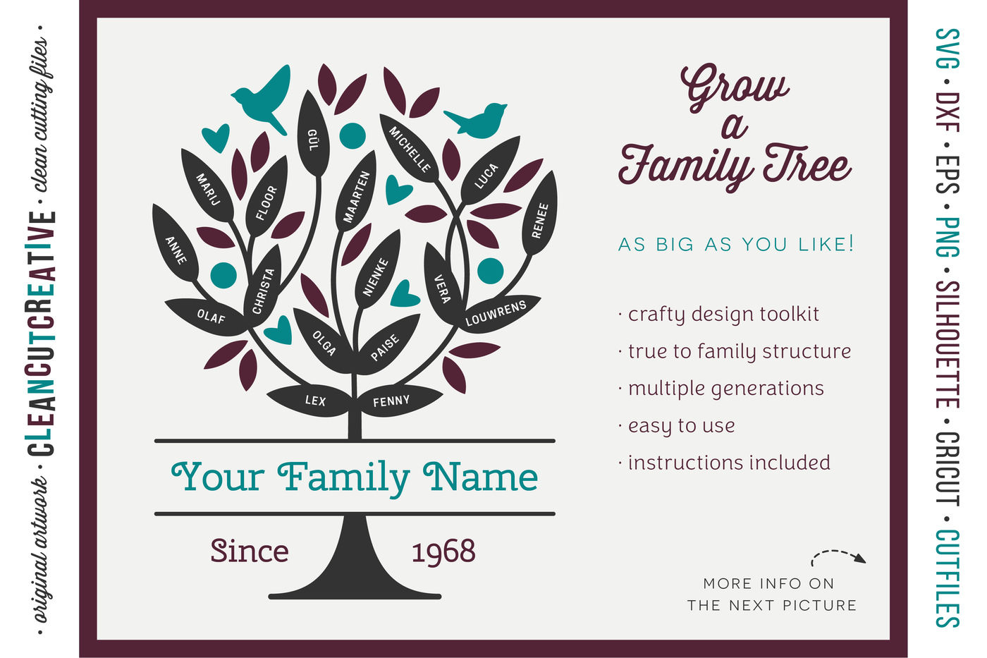 Download Grow a FAMILY TREE! - crafty design toolkit - SVG DXF EPS PNG By CleanCutCreative ...