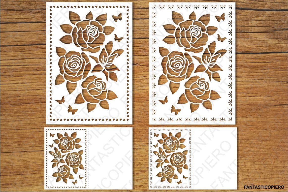 Floral Greeting Card 2 SVG files for Silhouette Cameo and ...