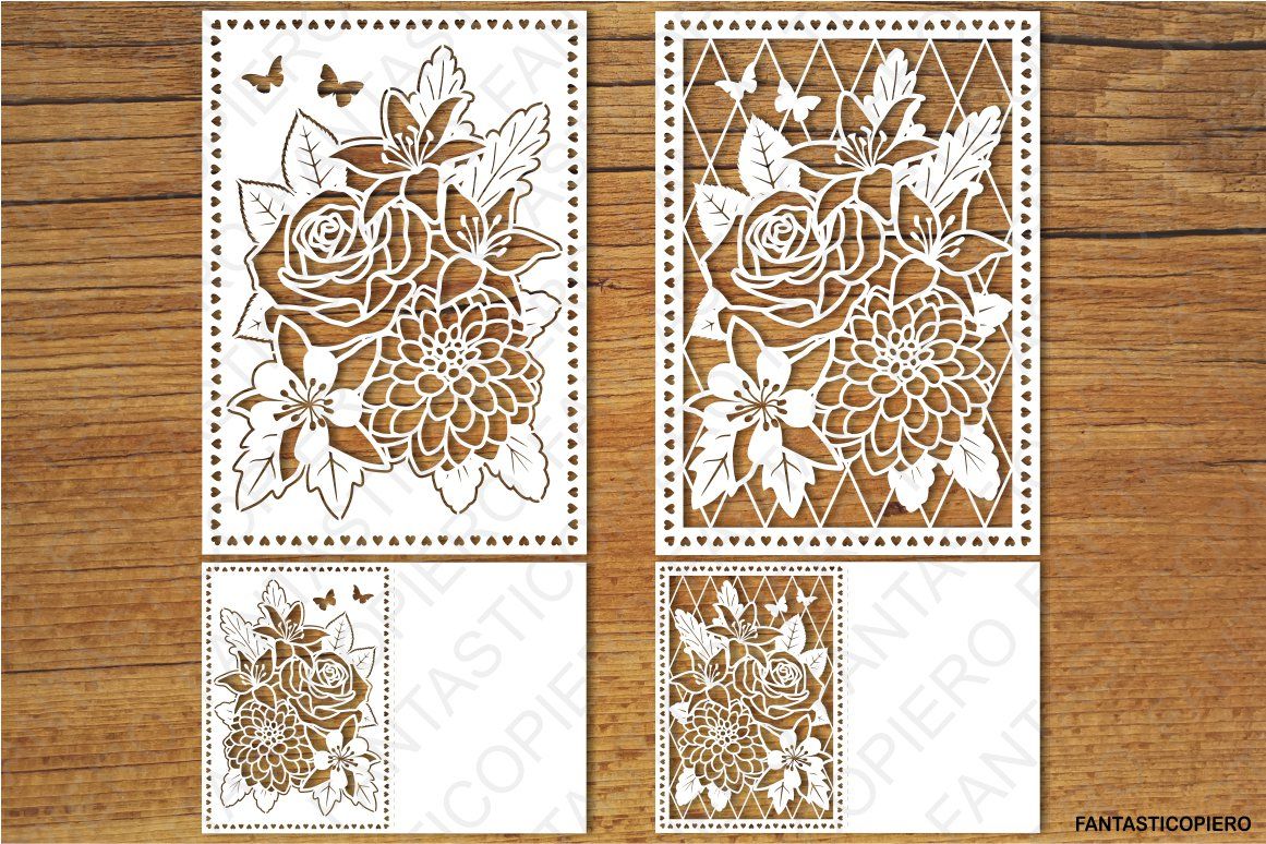 Download Floral Greeting Card 3 Svg Files For Silhouette Cameo And Cricut By Pierographicsdesign Thehungryjpeg Com