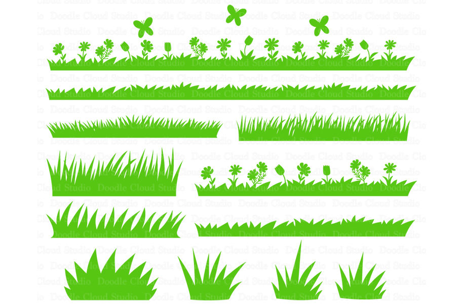 Download Grass Svg Grass And Flowers Svg Files Wild Grass Grass Clipart By Doodle Cloud Studio Thehungryjpeg Com