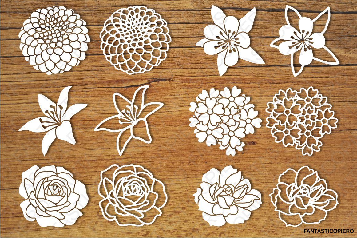 Flowers set 3 SVG files for Silhouette Cameo and Cricut. By