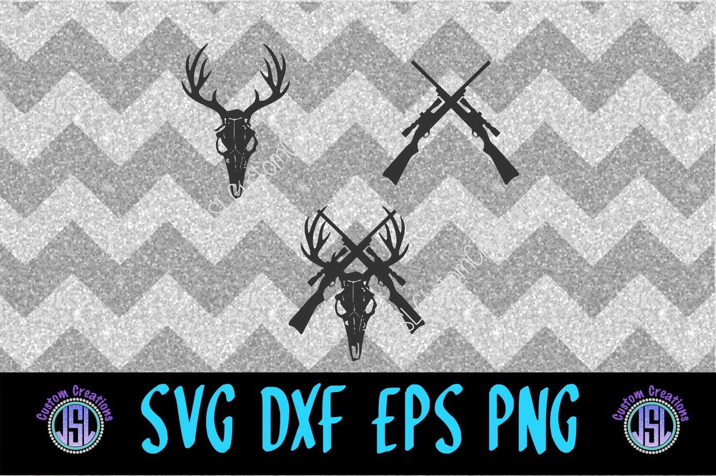 Download Deer Skull Set of 3 Bundle SVG DXF EPS PNG By ...