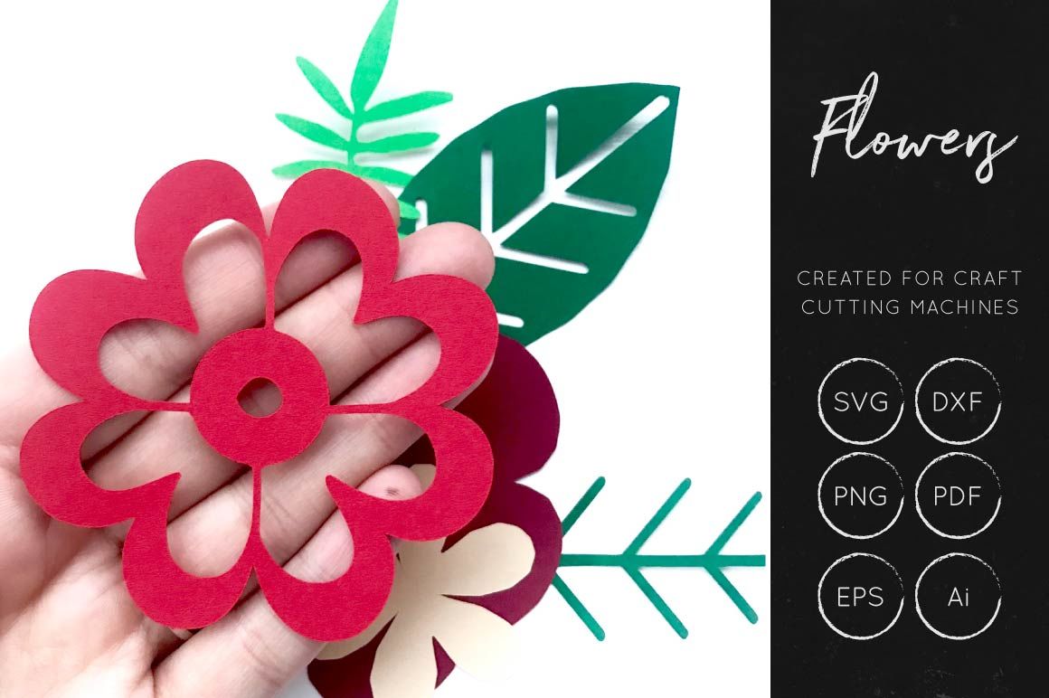 Vector Flower SVG Bundle - Flowers for Craft Cutting Machines By illuztrate | TheHungryJPEG.com