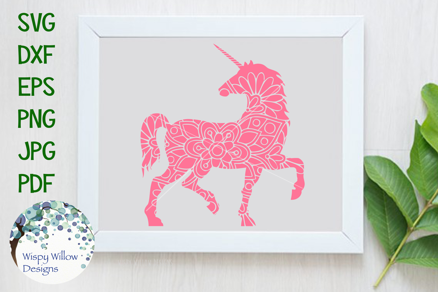 Download Unicorn Floral Mandala SVG/DXF/EPS/PNG/JPG/PDF By Wispy ...