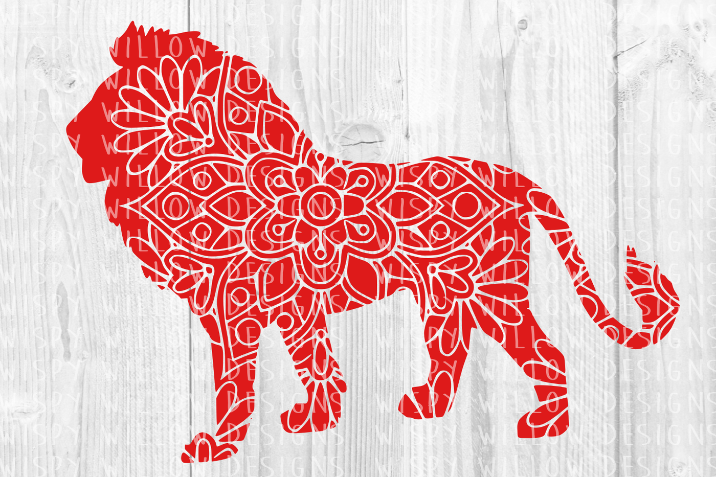 Download Lion Floral Mandala Svg Dxf Eps Png Jpg Pdf By Wispy Willow Designs Thehungryjpeg Com