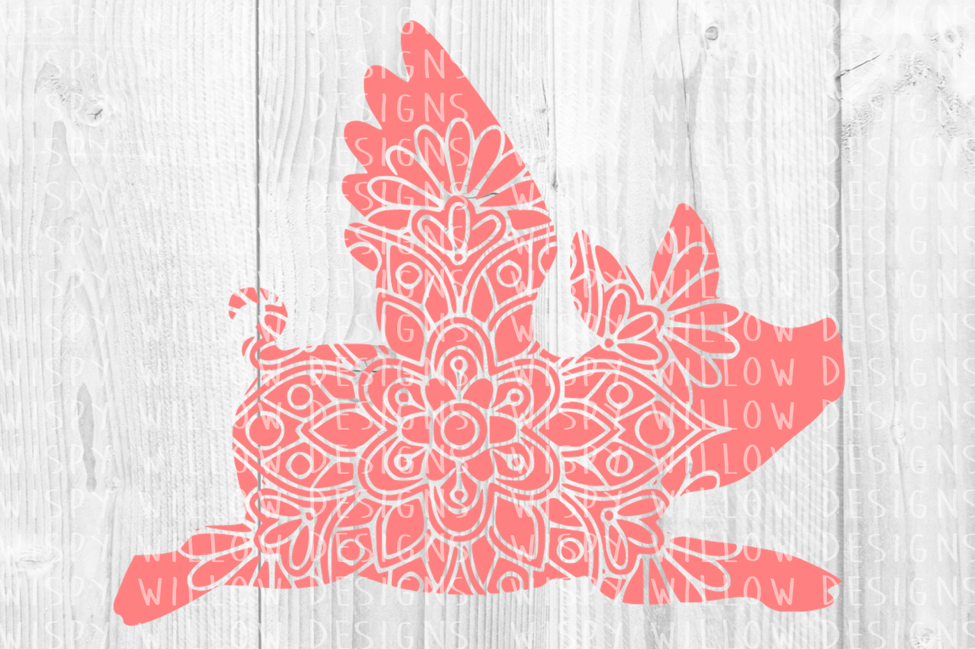 Download Flying Pig Mandala SVG/DXF/EPS/PNG/JPG/PDF By Wispy Willow ...