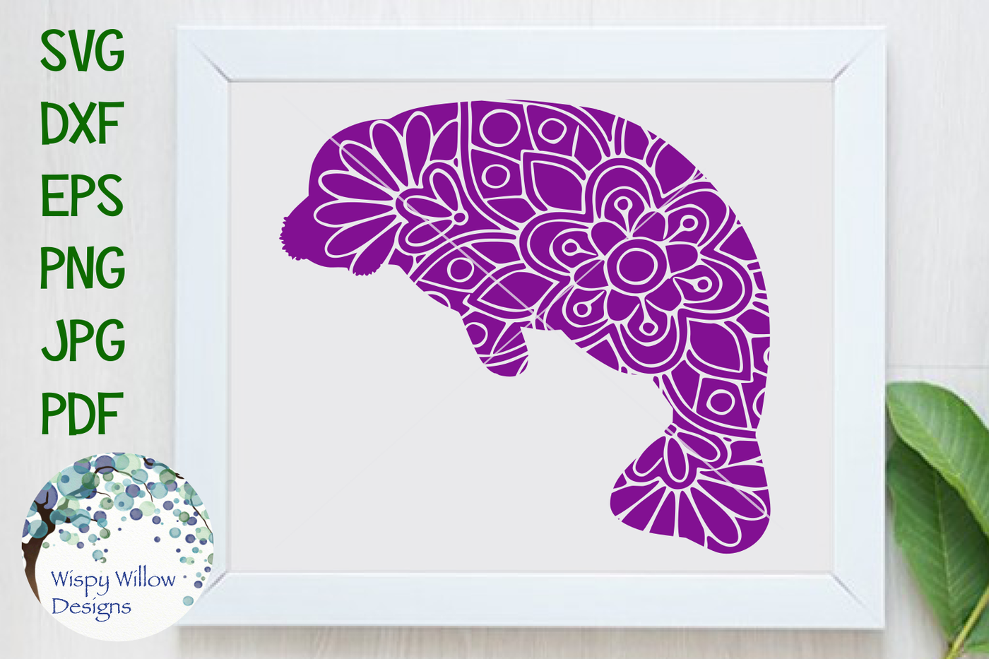 Download Manatee Mandala Svg Dxf Eps Png Jpg Pdf By Wispy Willow Designs Thehungryjpeg Com